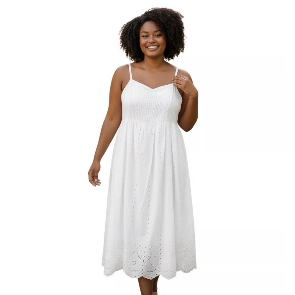 NWT‎ Layered with Love White Poppy Cotton Eyelet Embroidered Sleeveless 3X